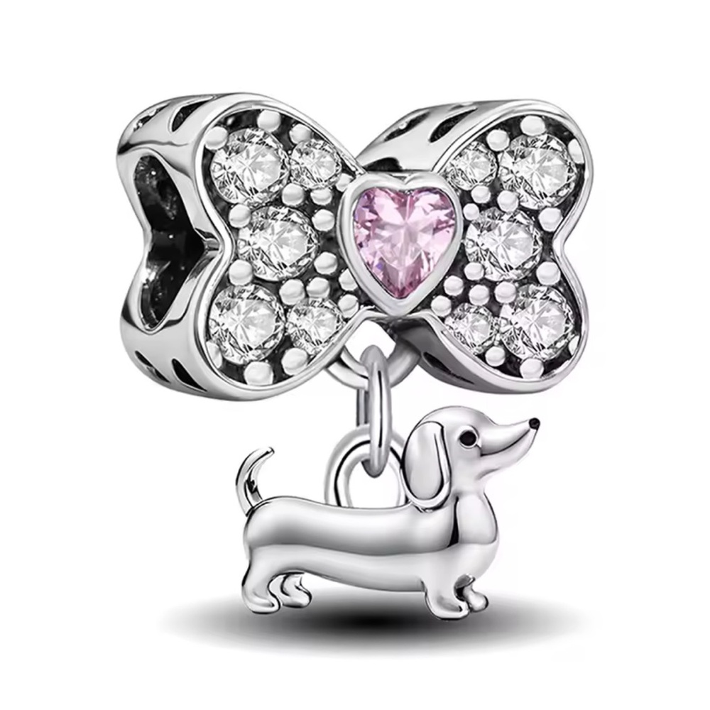 New S925 dachshund dog pandora style charm